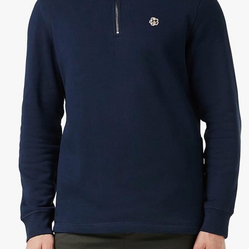 Ted Baker London Navy Quarter Zip Clover Pullover